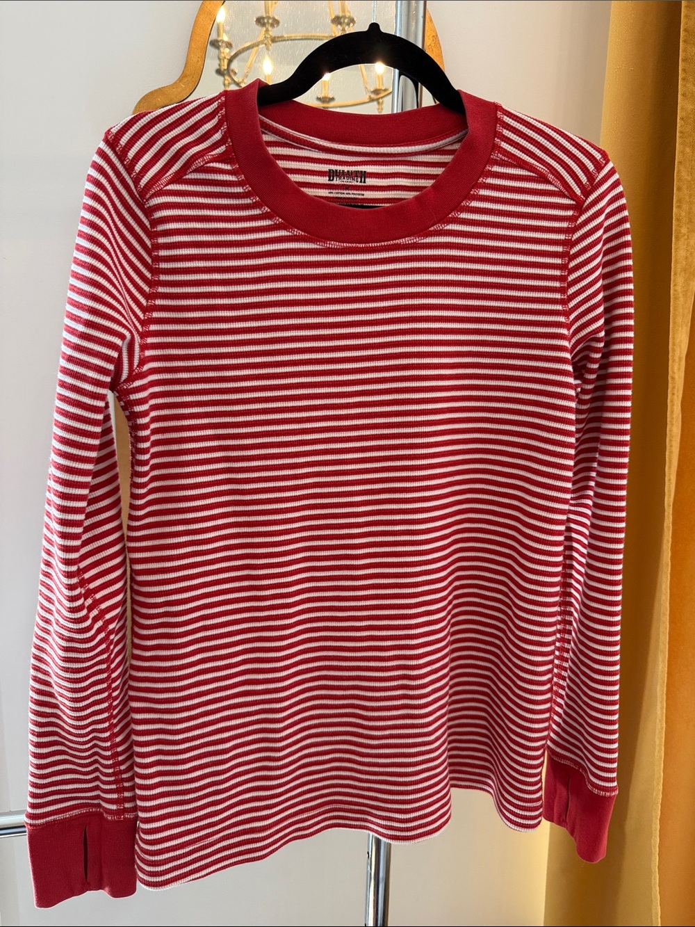 Women’s Red & White Striped Long-Sleeve thermal top